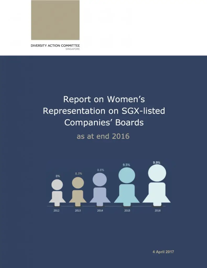 DAC Report women on boards of SGX listed Companies as at end 2016 cover